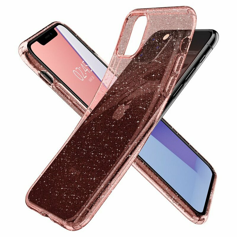 Husa iPhone 11 Pro Max Spigen Liquid Crystal - Glitter - Rose Quartz