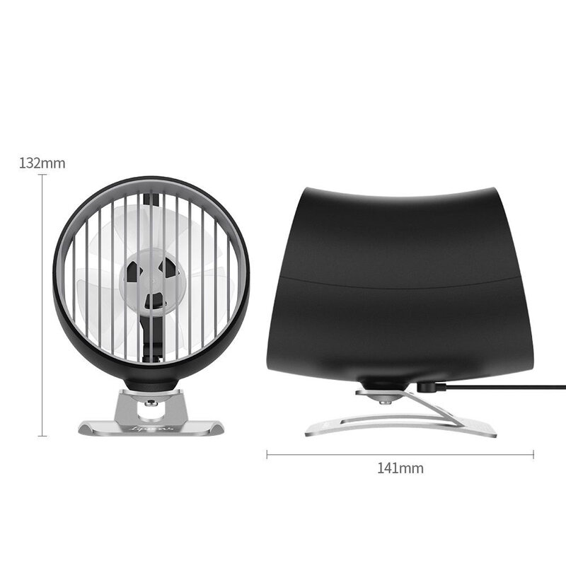 Ventilator Birou Spigen Tquens H911 USB Touch Desk Fan Aluminum Touch Control Universal - Black
