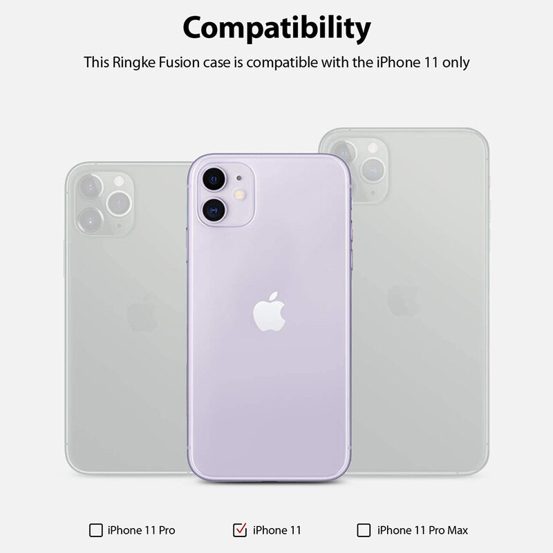 Husa iPhone 11 Ringke Fusion Matte, alb frost