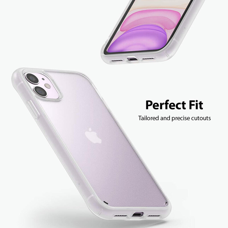 Husa iPhone 11 Ringke Fusion Matte, alb frost