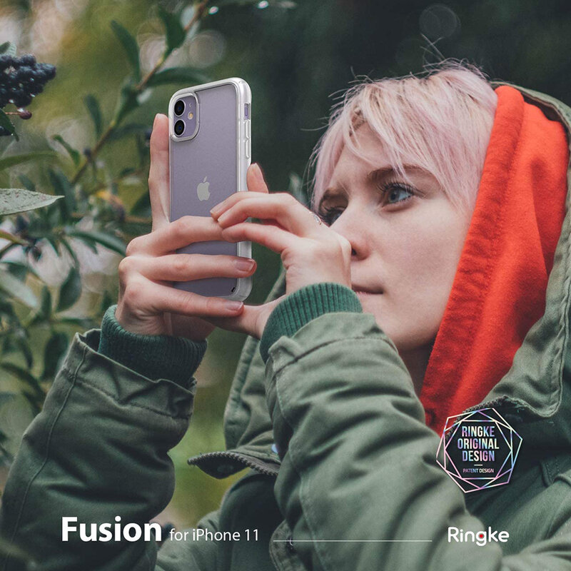Husa iPhone 11 Ringke Fusion Matte, alb frost