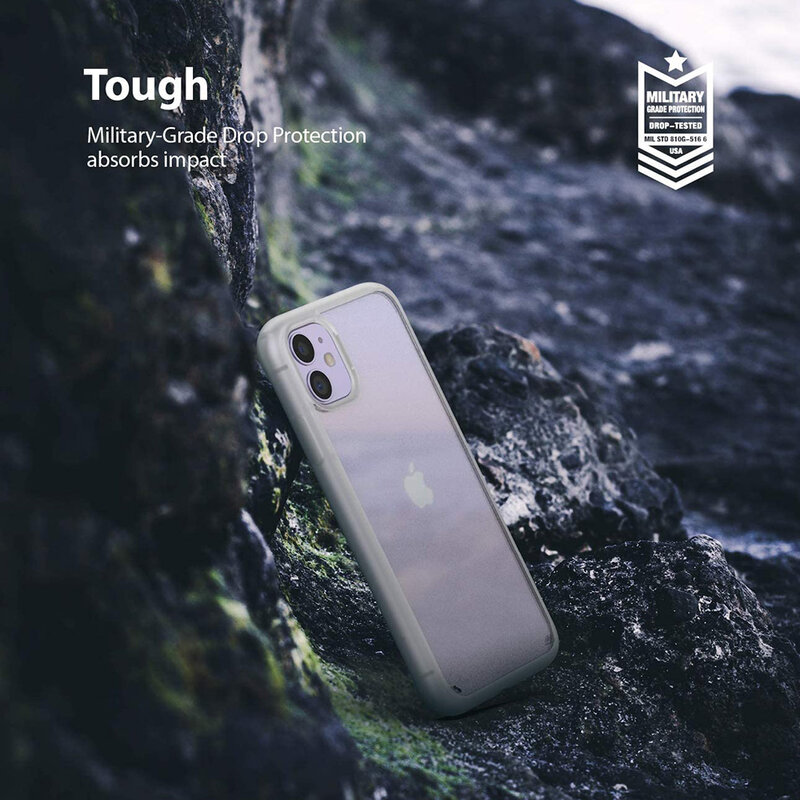 Husa iPhone 11 Ringke Fusion Matte, alb frost