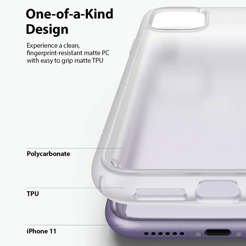 Husa iPhone 11 Ringke Fusion Matte, alb frost