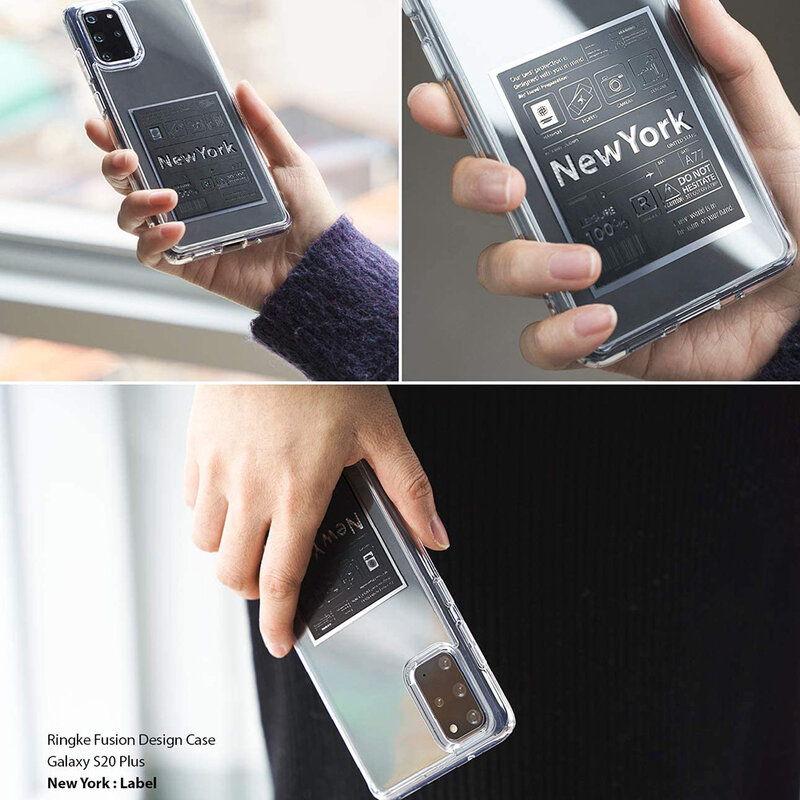 Husa Samsung Galaxy S20 Ultra 5G Ringke Fusion Design, New York: Label