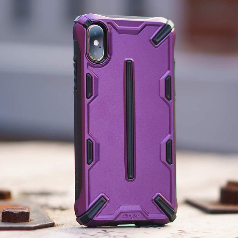 Husa iPhone XS Ringke Dual-X Design - Metalic Purple