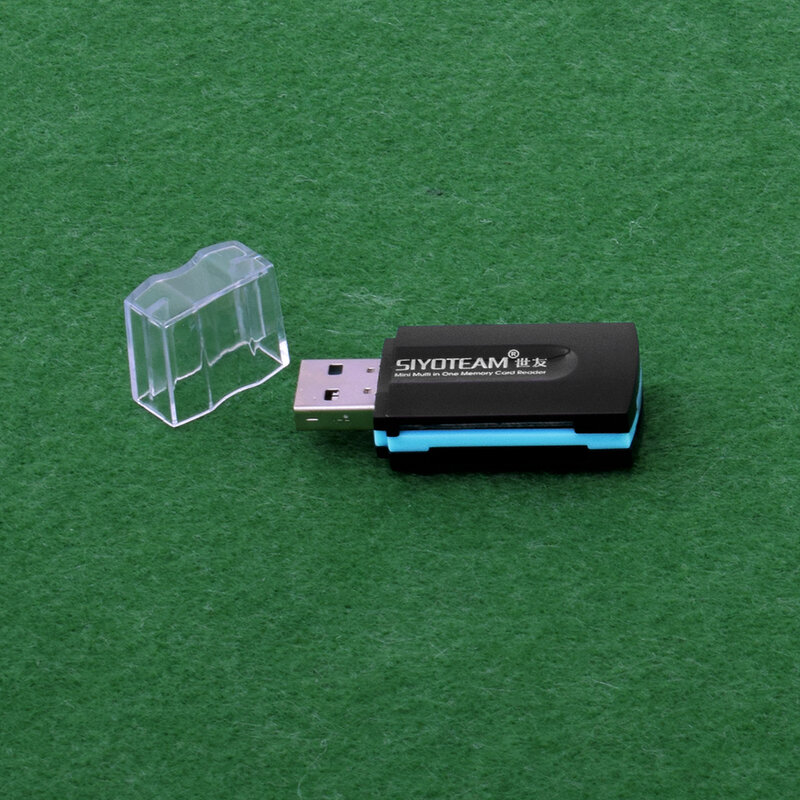 Card Reader Siyoteam SY-596 Universal 4 in 1 USB 2.0 All in One Support TF/SD/MMC/MS/M2/CF - Black