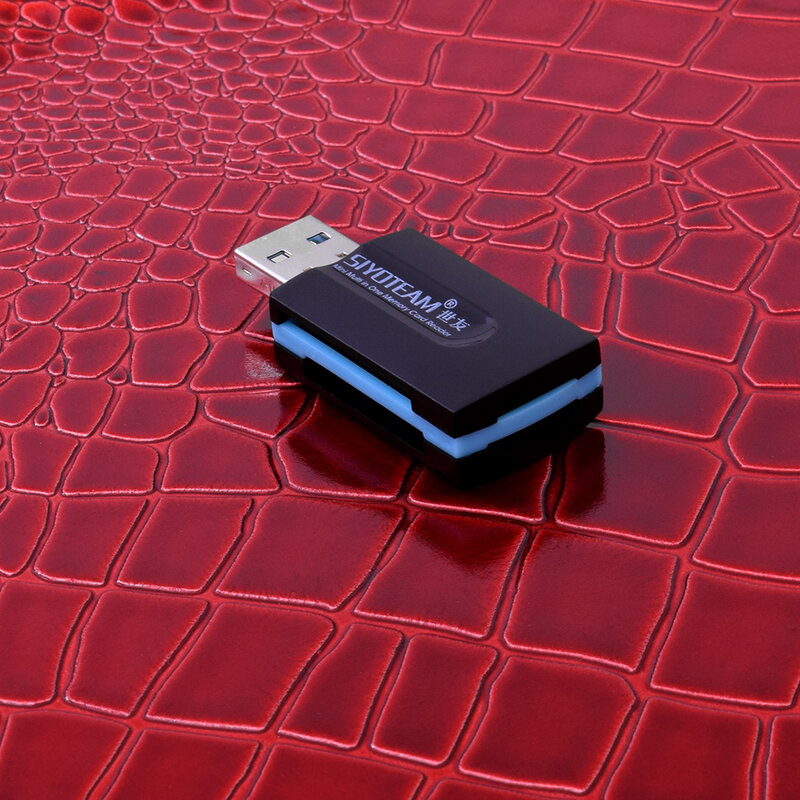 Card Reader Siyoteam SY-596 Universal 4 in 1 USB 2.0 All in One Support TF/SD/MMC/MS/M2/CF - Black