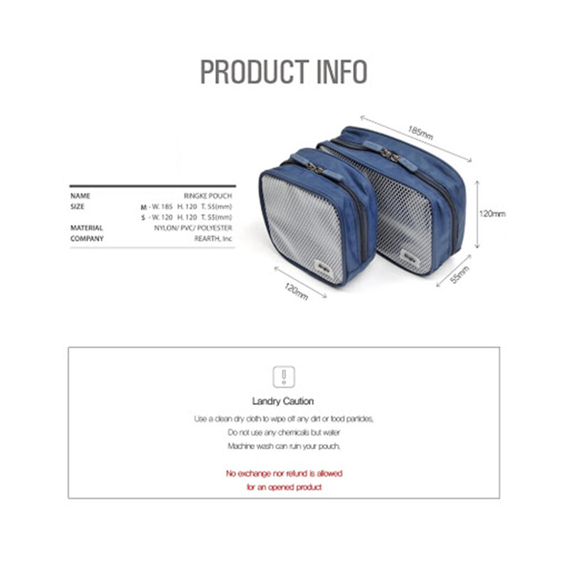 Geanta Accesorii Ringke Pouch Small Cu Buzunare Interioare Pentru Depozitare Multipla - S - Navy