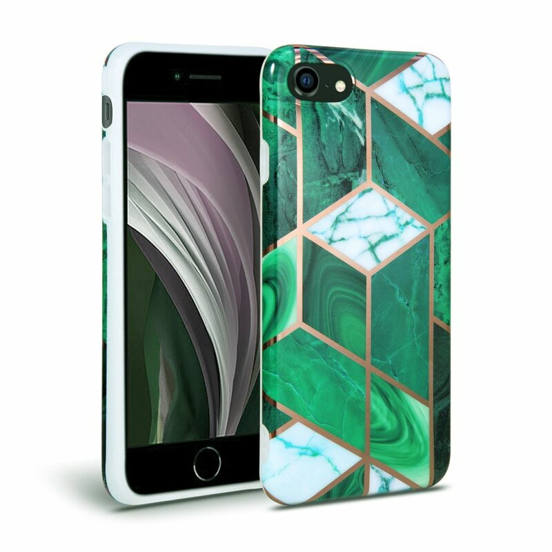 Husa iPhone SE 2, SE 2020 Tech-Protect Marble - Verde