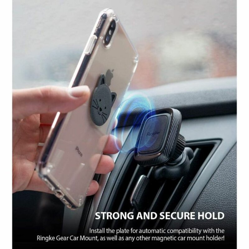 Placa Metalica Autoadeziva Ringke Magnetic Character Animal Edition Holder Pentru Suporturi Magnetice - Pig