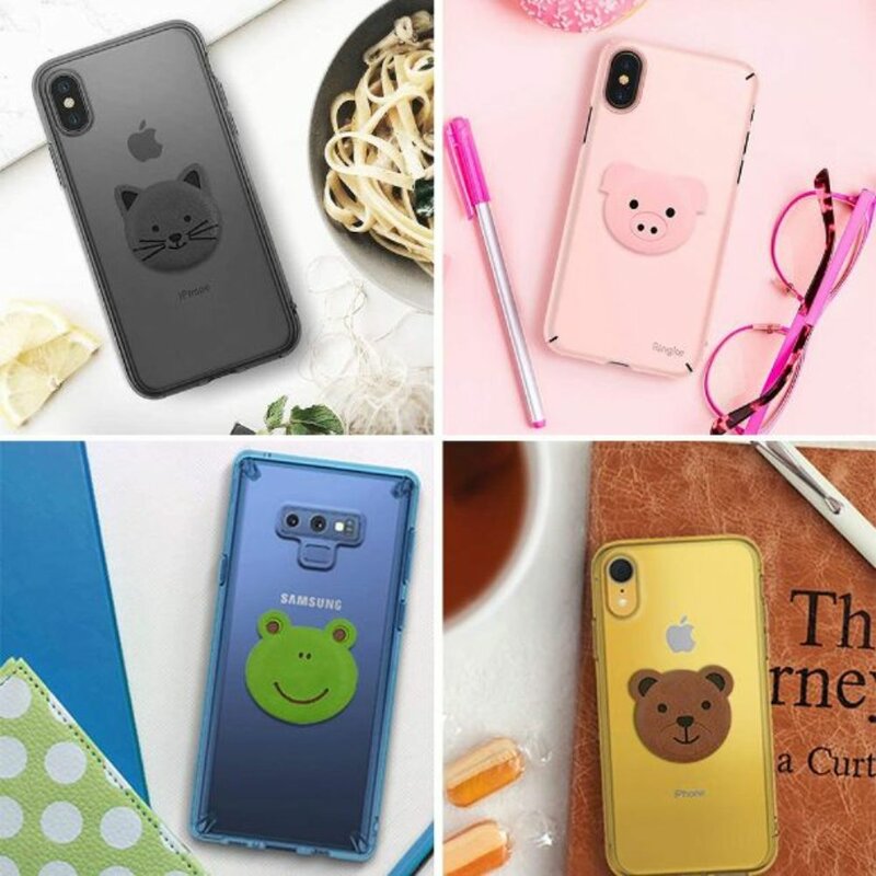 Placa Metalica Autoadeziva Ringke Magnetic Character Animal Edition Holder Pentru Suporturi Magnetice - Bear