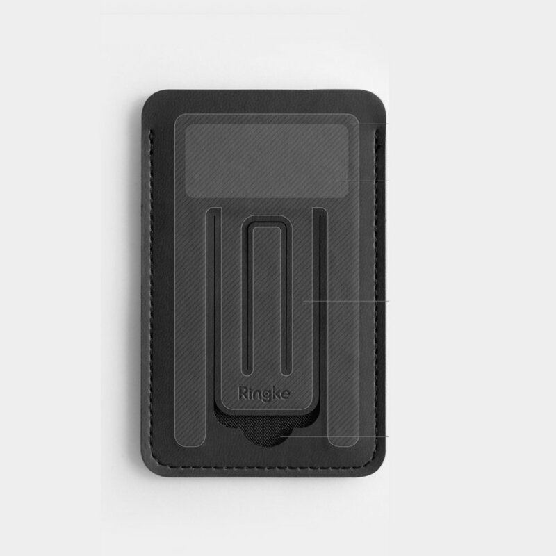 Suport Carduri Ringke Multi Holder Wallet Cu Stand Multifunctional Pentru Telefoane - ACFC0024 - Black 