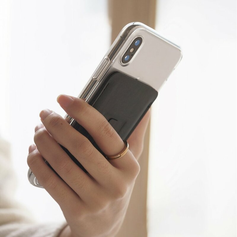 Suport Carduri Ringke Multi Holder Wallet Cu Stand Multifunctional Pentru Telefoane - ACFC0024 - Black 