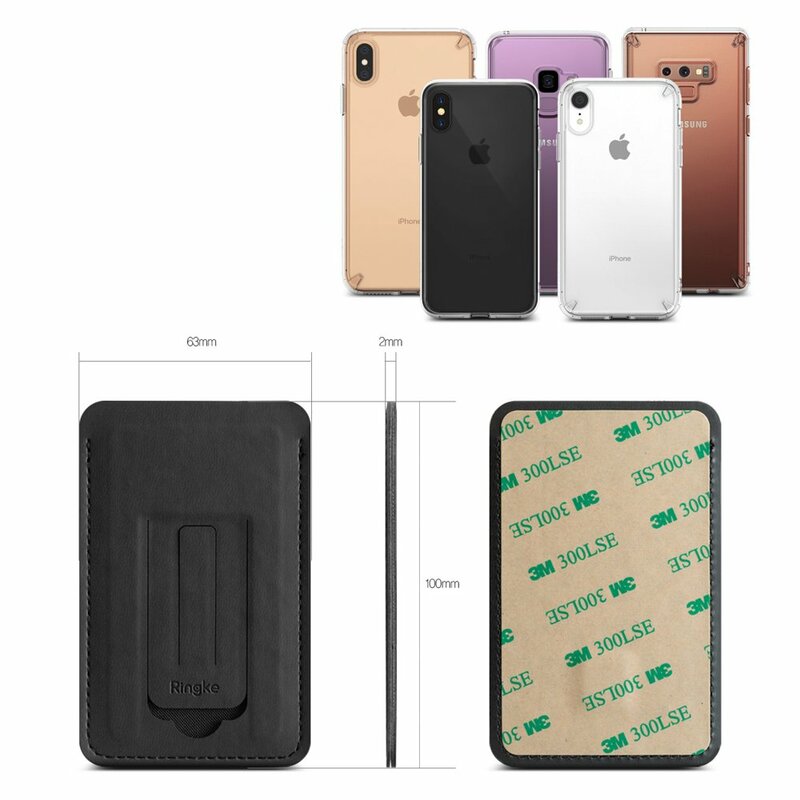 Suport Carduri Ringke Multi Holder Wallet Cu Stand Multifunctional Pentru Telefoane - ACFC0024 - Black 