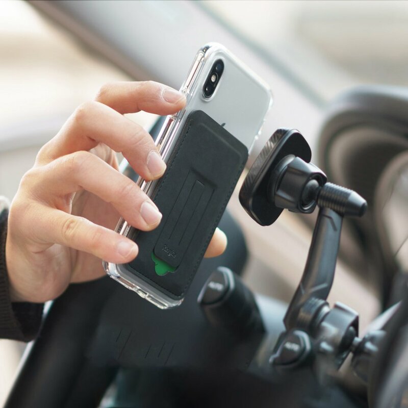 Suport Carduri Ringke Multi Holder Wallet Cu Stand Multifunctional Pentru Telefoane - ACFC0024 - Black 