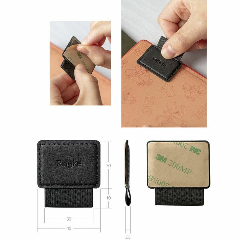 [Set 2x] Suport stylus pen telefon, tableta autoadeziv Ringke, negru