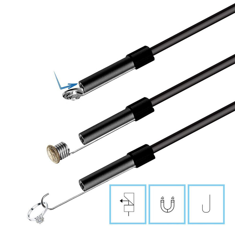 Camera Video Endoscop Universala Inspectie Auto Rezistenta La Apa Pentru Locuri Greu Accesibile 5m - Negru