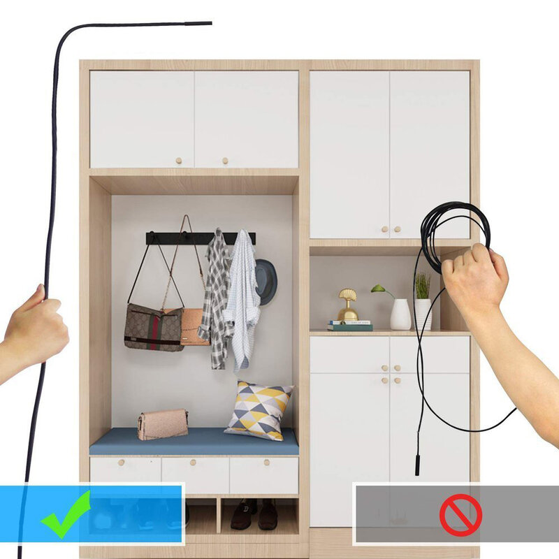 Camera Video Endoscop Universala Inspectie Auto Rezistenta La Apa Pentru Locuri Greu Accesibile 5m - Negru