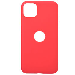 Husa iPhone 11 Pro Max Soft TPU Cu Decupaj Pentru Sigla - Rosu