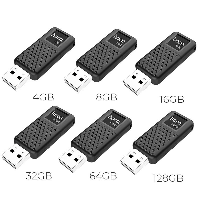 Stick Memorie Hoco UD6 Intelligent Flash Drive USB 2.0 Zinc Alloy Memory Disk Capacitate Stocare 16GB - Black