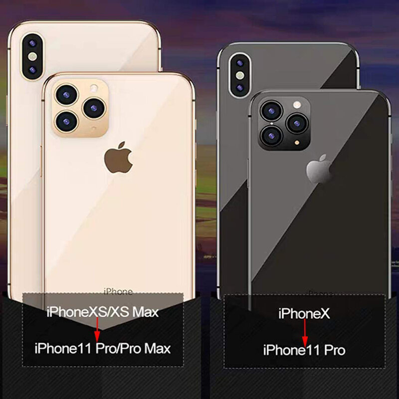 Folie Sticla Iphone X / XS / XS Max Protectie Lentile Fake Camera Cover Imitatie 11 Pro Cu  Insertii De Aluminiu - Black