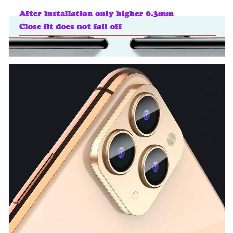 Folie Sticla Iphone X / XS / XS Max Protectie Lentile Fake Camera Cover Imitatie 11 Pro Cu  Insertii De Aluminiu - Black