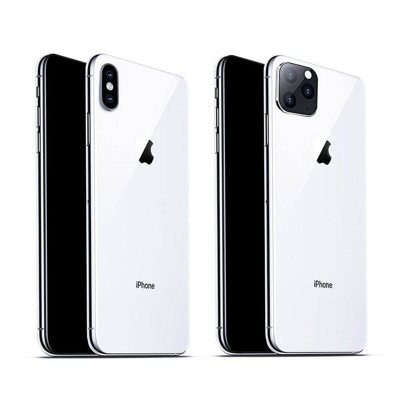 Folie Sticla Iphone X / XS / XS Max Protectie Lentile Fake Camera Cover Imitatie 11 Pro Cu Insertii De Aluminiu - White