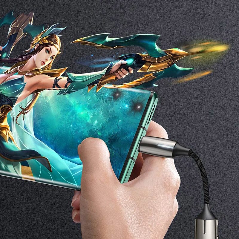 Convertor Audio Baseus L60S Type-C Male To Type-C & 3.5mm Female Adapter 18W 2A - CATL60S-0A - Gri 