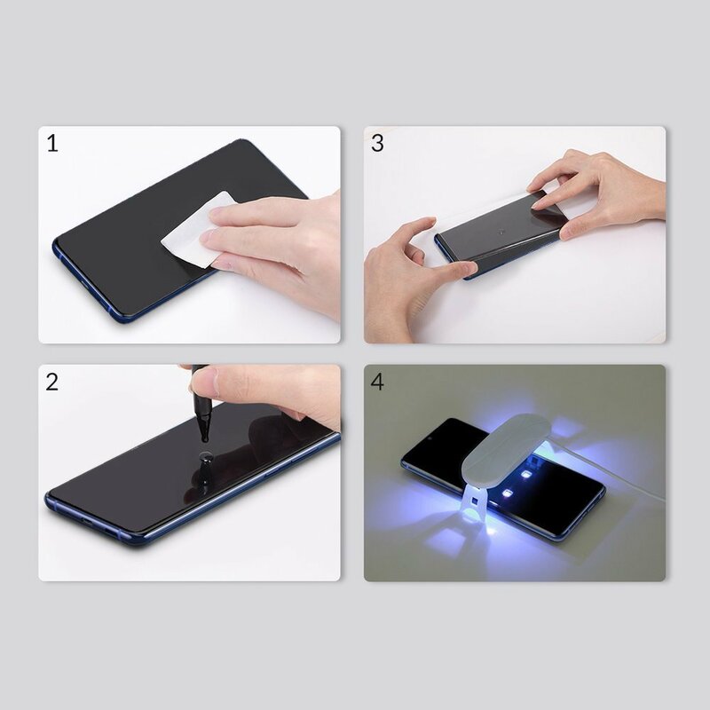 [Pachet 2x] Folie Sticla Samsung Galaxy S20 Ultra 5G Baseus UV Curved Screen Tempered - SGSAS20U-UV02 - Clear