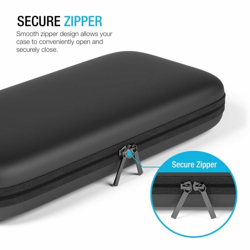 Husa Nintendo Switch Tech-Protect Hardpouch Geanta Cu Spatii De Depozitare Si Fermoar Impermeabila - Black