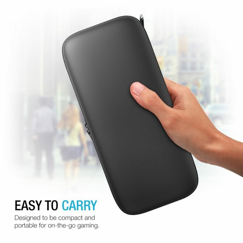 Husa Nintendo Switch Tech-Protect Hardpouch Geanta Cu Spatii De Depozitare Si Fermoar Impermeabila - Black