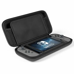 Husa Nintendo Switch Tech-Protect Hardpouch Geanta Cu Spatii De Depozitare Si Fermoar Impermeabila - Black