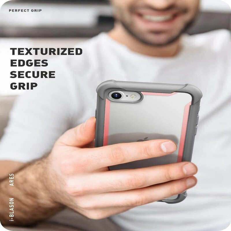 [Pachet 360°] Husa iPhone 8 i-Blason Ares + Folie Ecran - Pink