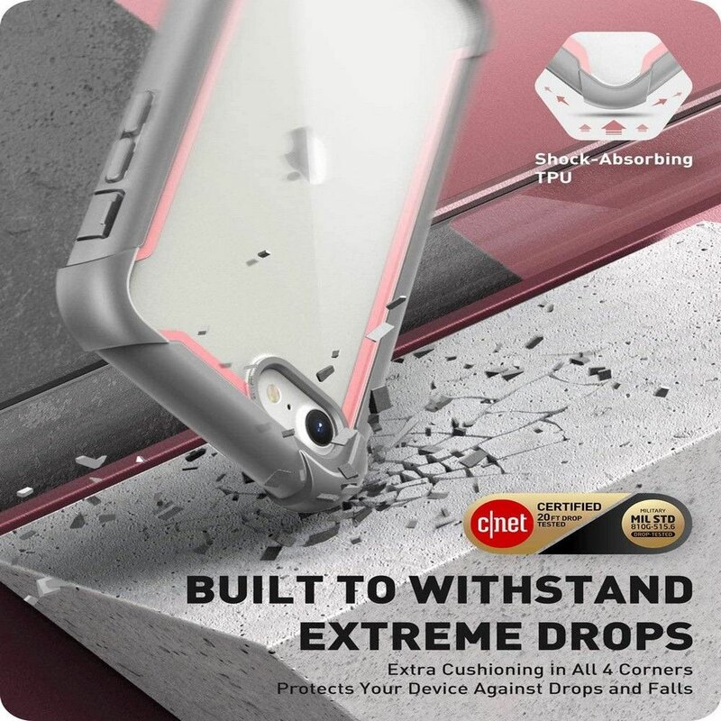 [Pachet 360°] Husa iPhone 8 i-Blason Ares + Folie Ecran - Pink