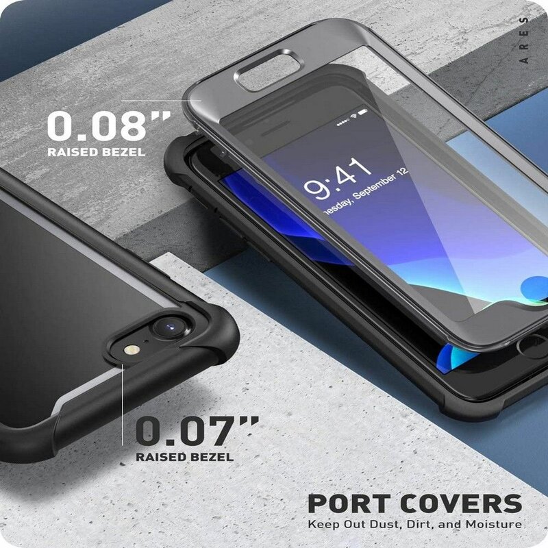 [Pachet 360°] Husa iPhone 8 i-Blason Ares + Folie Ecran - Black