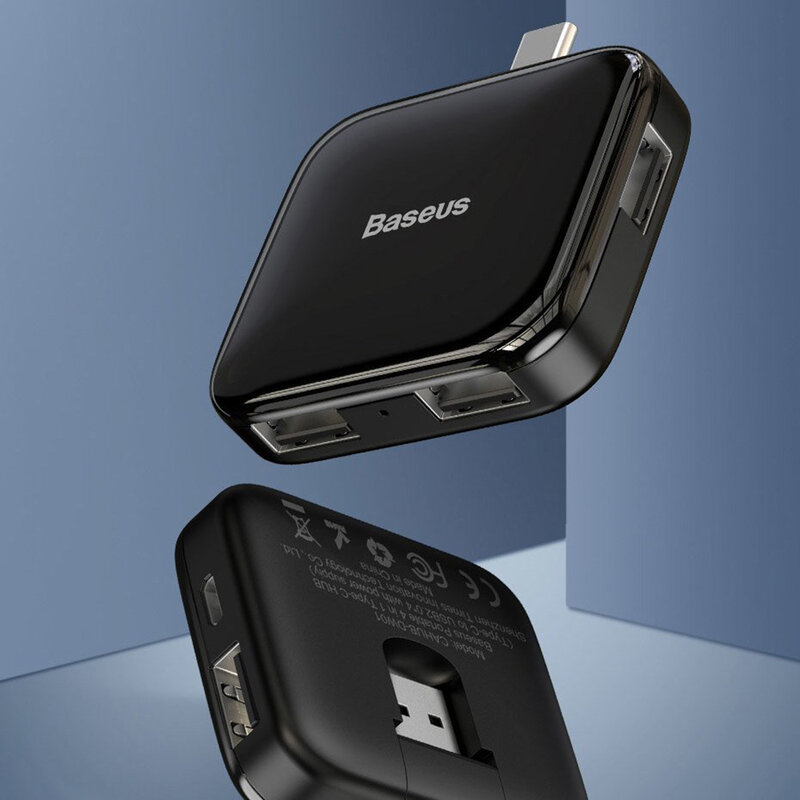 Hub Baseus Fully Folded Portable 4-in-1 Type-C/4xUSB 2.0 With Type-C OTG Power Supply - CAHUB-DW01 - Black