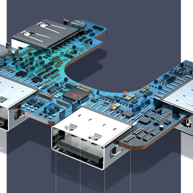 Hub Baseus Fully Folded Portable 4-in-1 Type-C/4xUSB 2.0 With Type-C OTG Power Supply - CAHUB-DW01 - Black