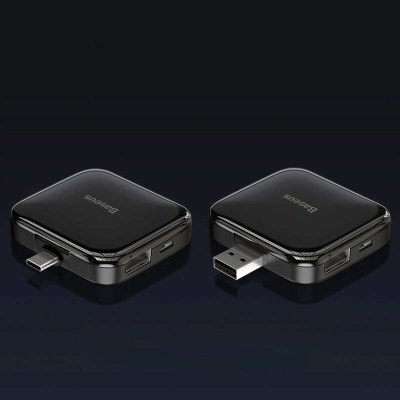 Hub Baseus Fully Folded Portable 4-in-1 Type-C/4xUSB 2.0 With Type-C OTG Power Supply - CAHUB-DW01 - Black