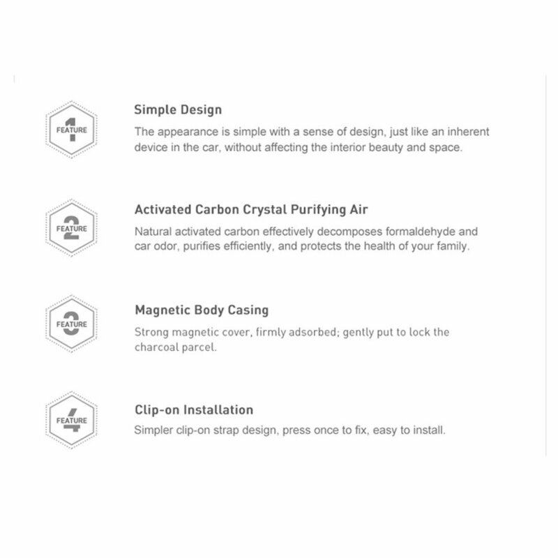 Odorizant Auto Baseus Original Ecological Car Charcoal Purifier Air Freshener Pentru Tetiera - CRJHQ-A01 - Black