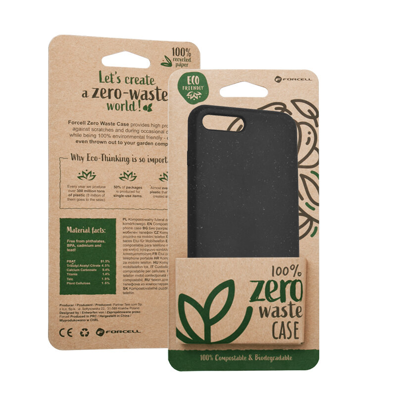 Husa iPhone 7 Plus Forcell Bio Zero Waste Eco Friendly - Negru