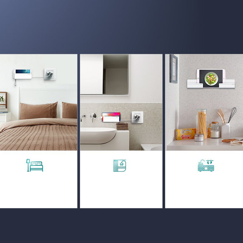 Suport perete Ugreen telefon, autoadeziv, universal, alb, 30394