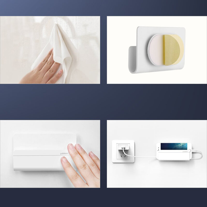 Suport perete Ugreen telefon, autoadeziv, universal, alb, 30394