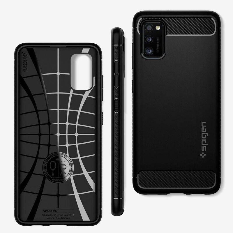 Husa Samsung Galaxy A41 Spigen Rugged Armor, negru