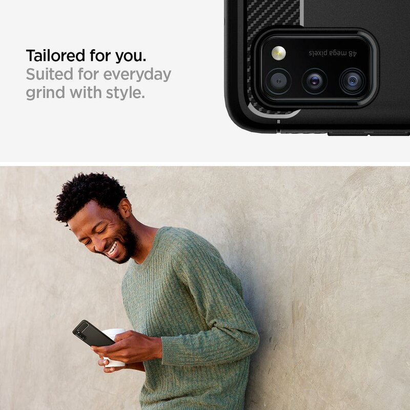 Husa Samsung Galaxy A41 Spigen Rugged Armor, negru