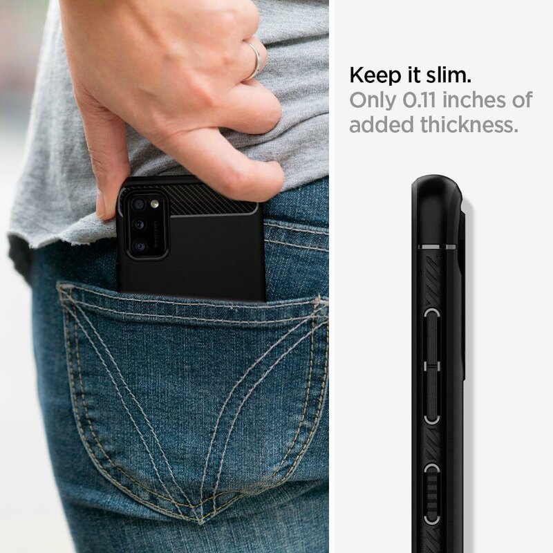 Husa Samsung Galaxy A41 Spigen Rugged Armor, negru