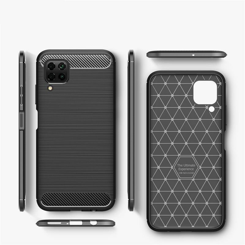 Husa Huawei P40 Lite Techsuit Carbon Silicone, negru
