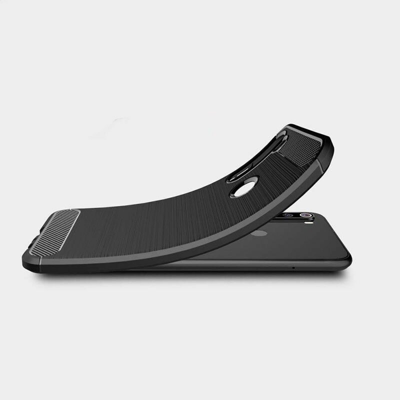 Husa Xiaomi Redmi Note 8T Techsuit Carbon Silicone, negru