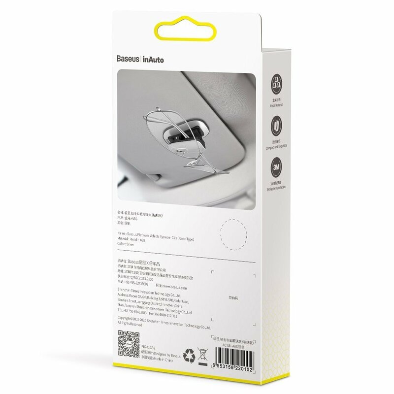 Suport Auto/Organizator Baseus Platinum Vehicle Eyewear Multifunctional Ochelari/Chei/Cabluri - ACYJN-A0S - Silver