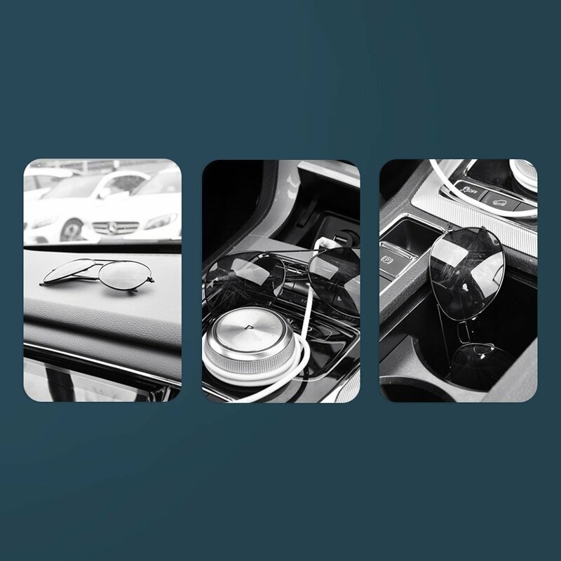 Suport Auto/Organizator Baseus Platinum Vehicle Eyewear Multifunctional Ochelari/Chei/Cabluri - ACYJN-A0S - Silver