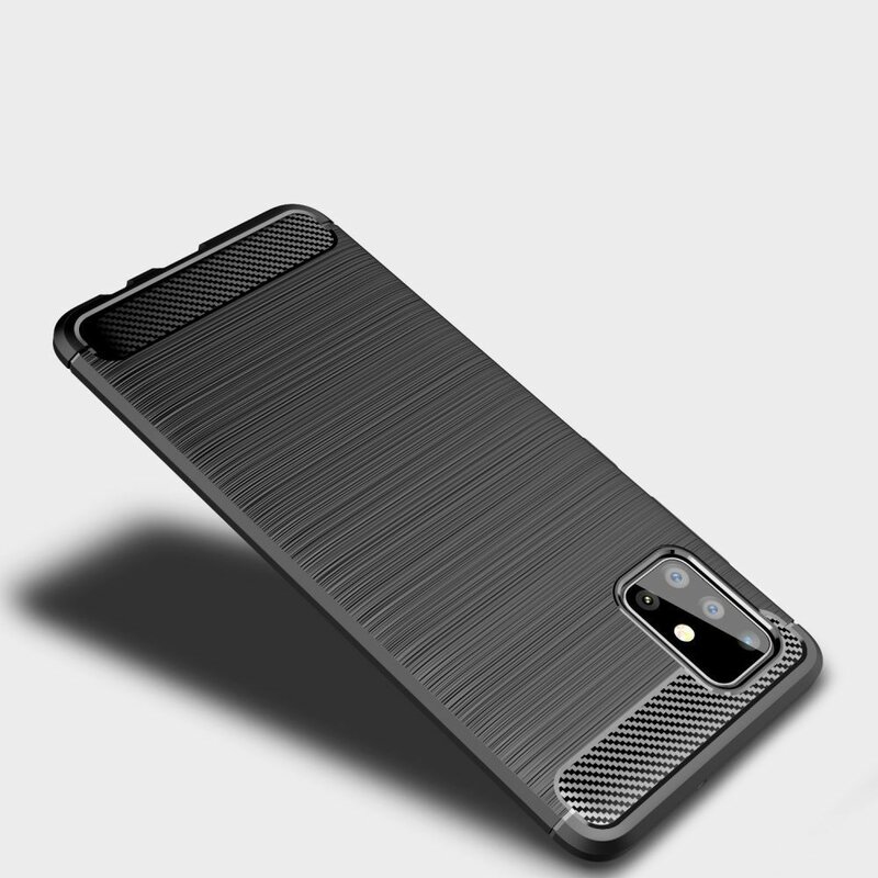 Husa Huawei P40 Lite E Techsuit Carbon Silicone, negru